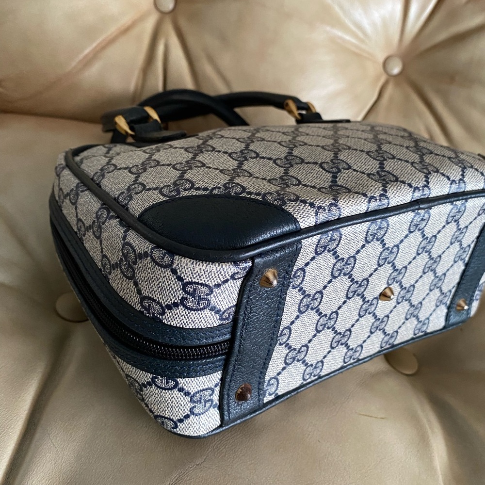 COA Gucci Vintage Mini Satchel GG Monogram Authentic Top Handle - Picture 9 of 15